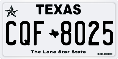 TX license plate CQF8025