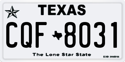 TX license plate CQF8031