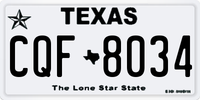 TX license plate CQF8034
