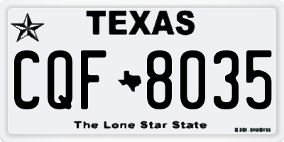 TX license plate CQF8035