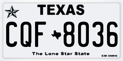 TX license plate CQF8036