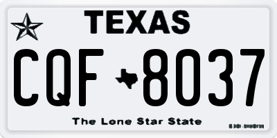 TX license plate CQF8037