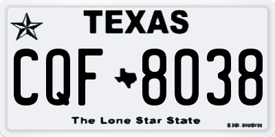 TX license plate CQF8038