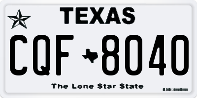TX license plate CQF8040