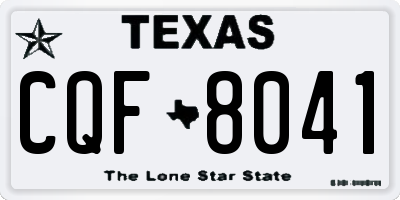 TX license plate CQF8041