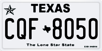 TX license plate CQF8050