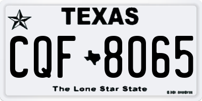 TX license plate CQF8065