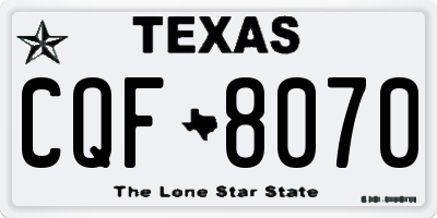 TX license plate CQF8070