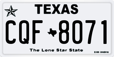 TX license plate CQF8071