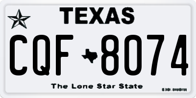 TX license plate CQF8074