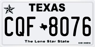 TX license plate CQF8076
