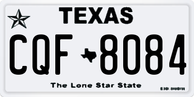 TX license plate CQF8084
