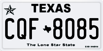 TX license plate CQF8085