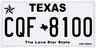 TX license plate CQF8100