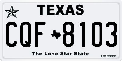 TX license plate CQF8103