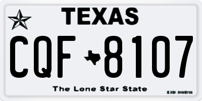 TX license plate CQF8107