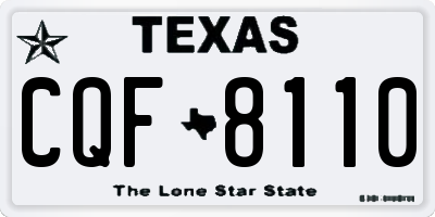 TX license plate CQF8110