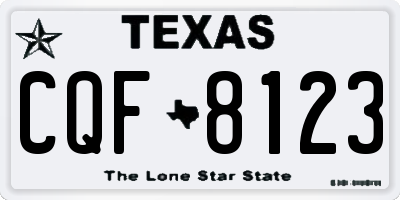 TX license plate CQF8123