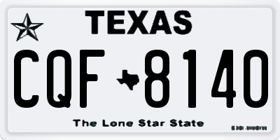 TX license plate CQF8140
