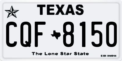 TX license plate CQF8150