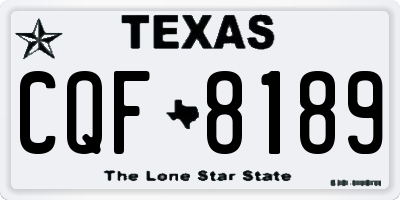 TX license plate CQF8189