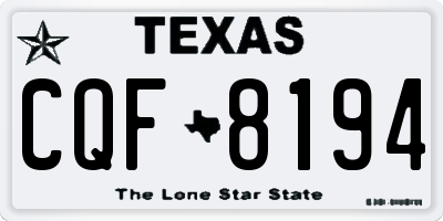 TX license plate CQF8194