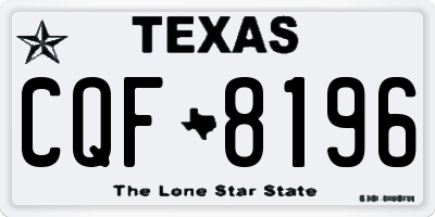 TX license plate CQF8196