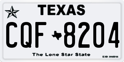 TX license plate CQF8204