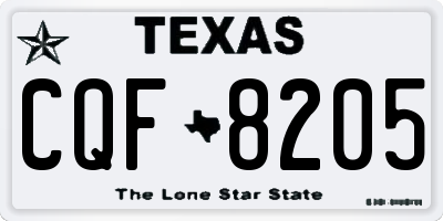 TX license plate CQF8205