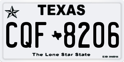TX license plate CQF8206