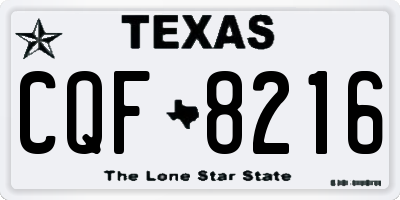 TX license plate CQF8216