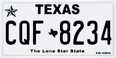 TX license plate CQF8234