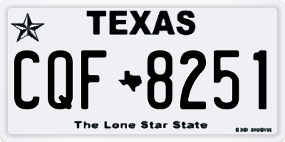 TX license plate CQF8251