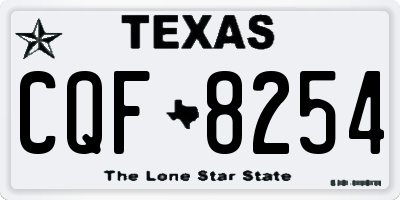 TX license plate CQF8254