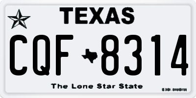 TX license plate CQF8314