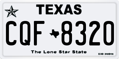 TX license plate CQF8320