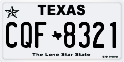 TX license plate CQF8321