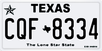 TX license plate CQF8334