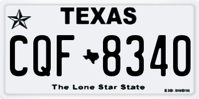 TX license plate CQF8340
