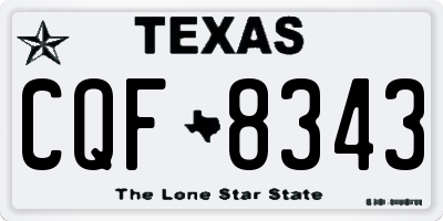 TX license plate CQF8343