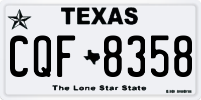 TX license plate CQF8358