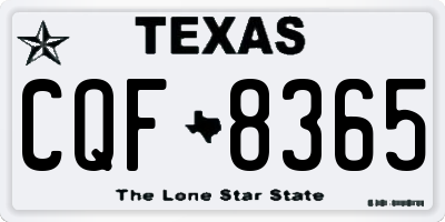 TX license plate CQF8365