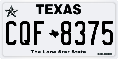 TX license plate CQF8375
