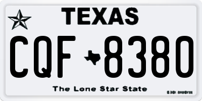 TX license plate CQF8380