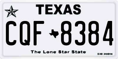 TX license plate CQF8384