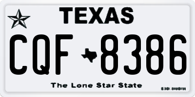 TX license plate CQF8386