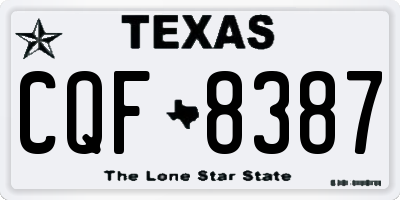 TX license plate CQF8387