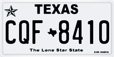 TX license plate CQF8410