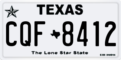 TX license plate CQF8412
