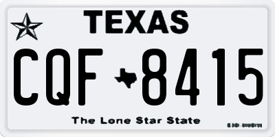 TX license plate CQF8415